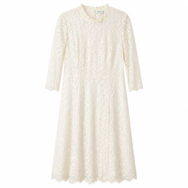 Robe en dentelle crème-blanc