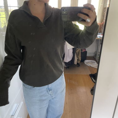 Pull en maille vert-gris
