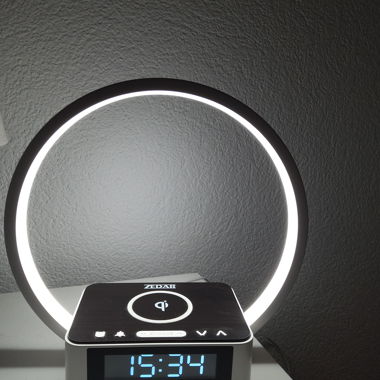 Bedside Lamp with Charging and Light Alarm Clock