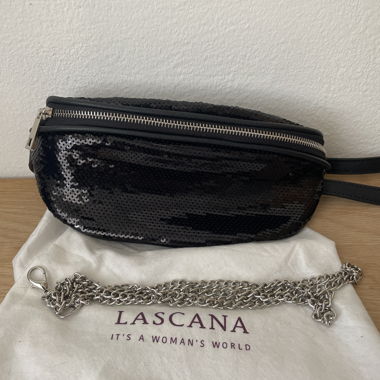 Borsa a Banana Nera Con Paillettes