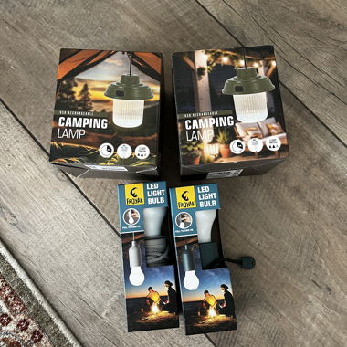 Lampade da campeggio con USB e batterie