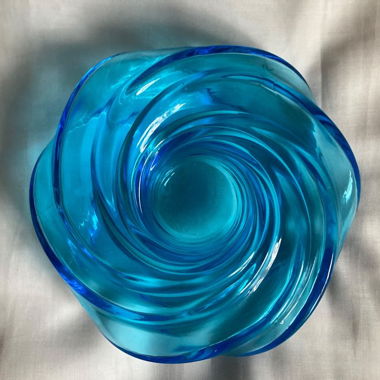Porte-bougie en vrai verre de Murano bleu