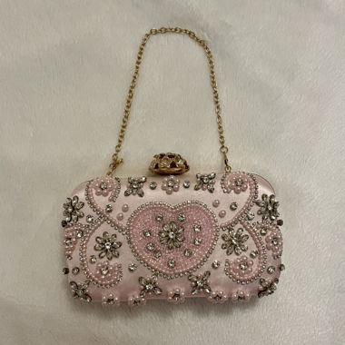 Rosa Perlen-Brauchtasche