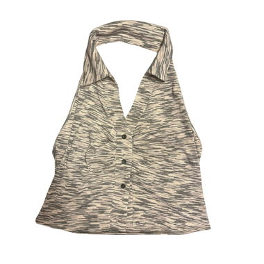 Banned Halter Button Top Abstract Print