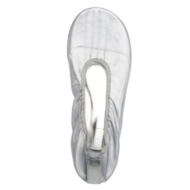 Silver mesh ballet flats