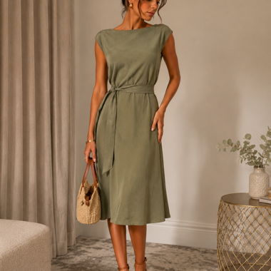 Olive Green Midi Dress
