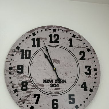 Grosse Wanduhr New York Vintage Shabby Chic 50cm