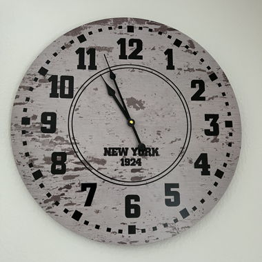 Grosse Wanduhr New York Vintage Shabby Chic 50cm