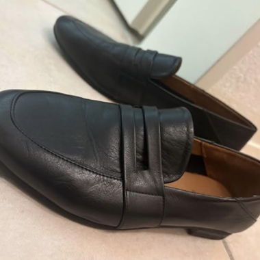 Mocassins en cuir noirs - 37