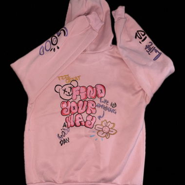 Pink Hoodie with Print