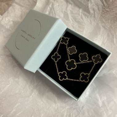 Clover Set Black - 18k gold plated