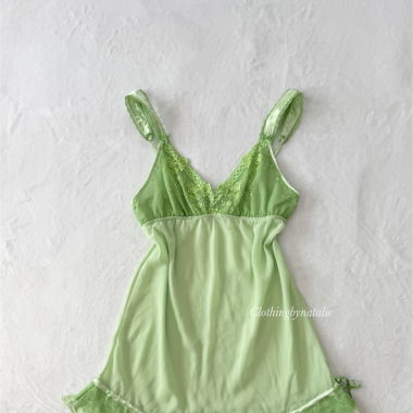Fairy Green Chiffon Slip Dress (S/M)