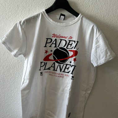 Weisses Padel-Grafik-T-Shirt