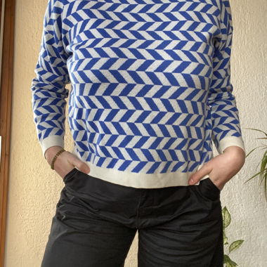 Brax Strickpullover Blau Weiss