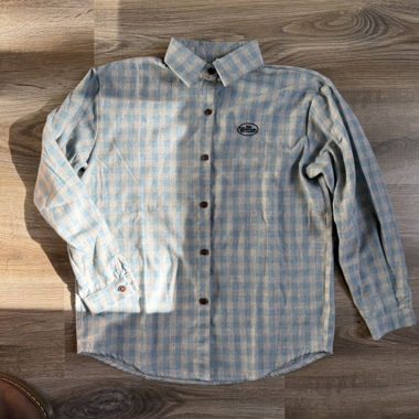 Chemise à carreaux bleu clair 