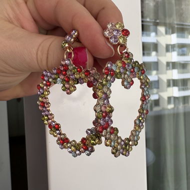 Boucles d’oreilles en forme de cœur avec strass