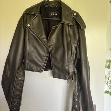Brown faux leather jacket