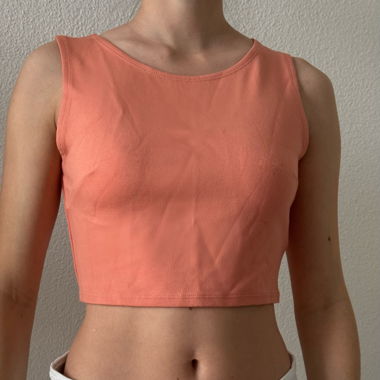 Korallfarbenes Crop Top