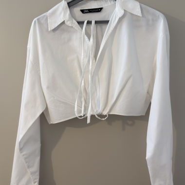 Blouse courte Zara blanche