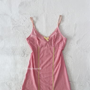 YES Pink Lace Slip Dress (S)