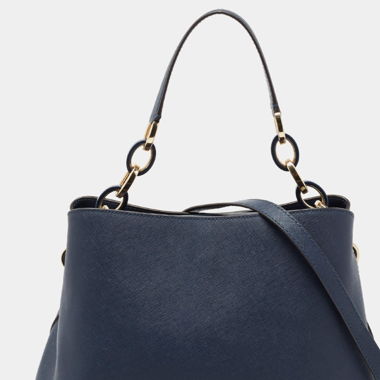 Michael Kors Hand- Umhängetasche marineblau leder