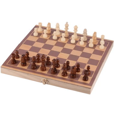 Jeu d’échecs pliable en bois de 28,7 cm x 28,7 cm
