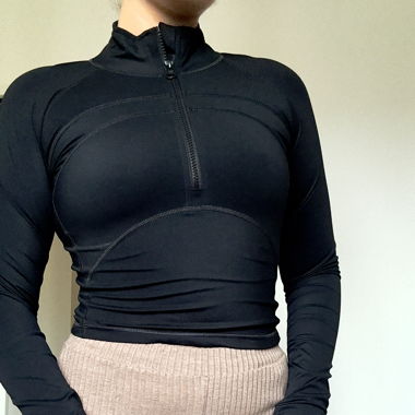 giacca crop da allenamento/giacca sportiva nera