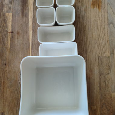 Set di ciotole in ceramica bianche