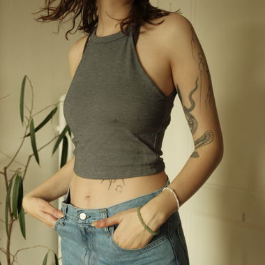 Crop top gris Zara Trafaluc