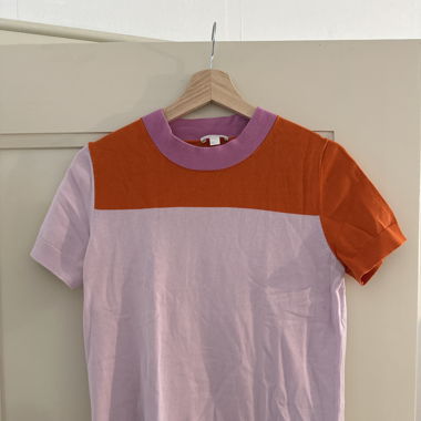 COS T-Shirt (Strick, orange/pink/rosa)