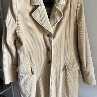 Corduroy long blazer coat