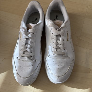 Baskets Puma blanc-or