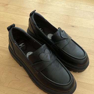 Black chunky Loafers by Rocket Dog