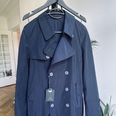 BARBATI -  Water-Repellent Trench Coat with Belt