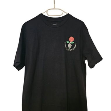 Schwarzes T-Shirt Rosen Print