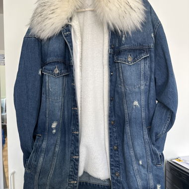 Padded Long Denim Jacket