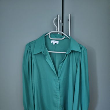 Chemise soie verte