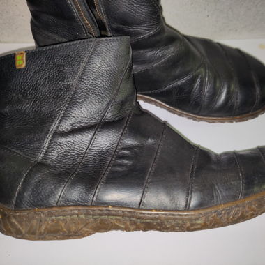 Schwarze Leder-Ankle-Boots