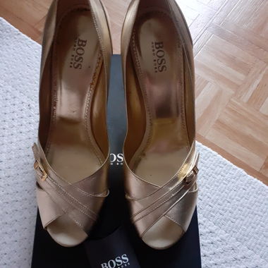 Gold leather shoes H.BOSS