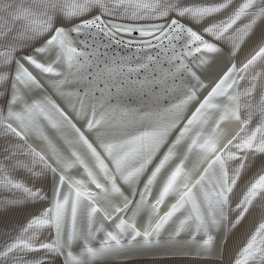 Maglione bianco con strass