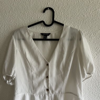 Peplum Bluse Weiss