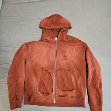 Reternity red destroyed hoodie