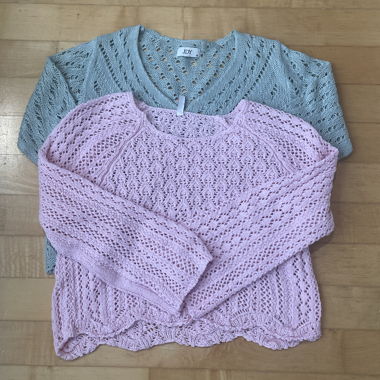 Pull menthe/rose