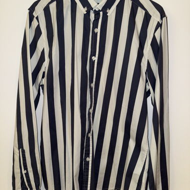 Camicia a righe ASOS blu navy e bianca - M