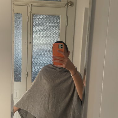 Haut poncho gris