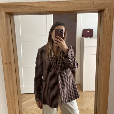 Mango Blazer beige/dunkelblau/schwarz M/EU38