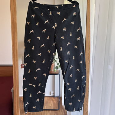 Pantaloni vintage blu scuro con cani