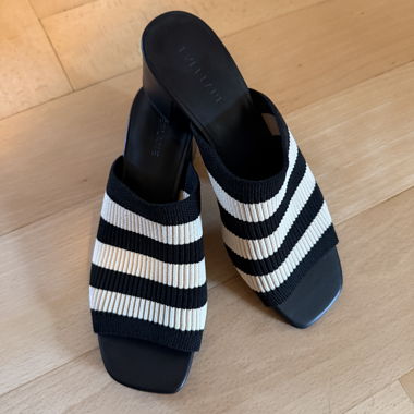 Striped Knit Mules