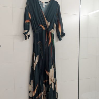 Plissiertes Kleid grün