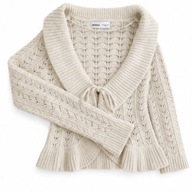 Cardigan in maglia beige